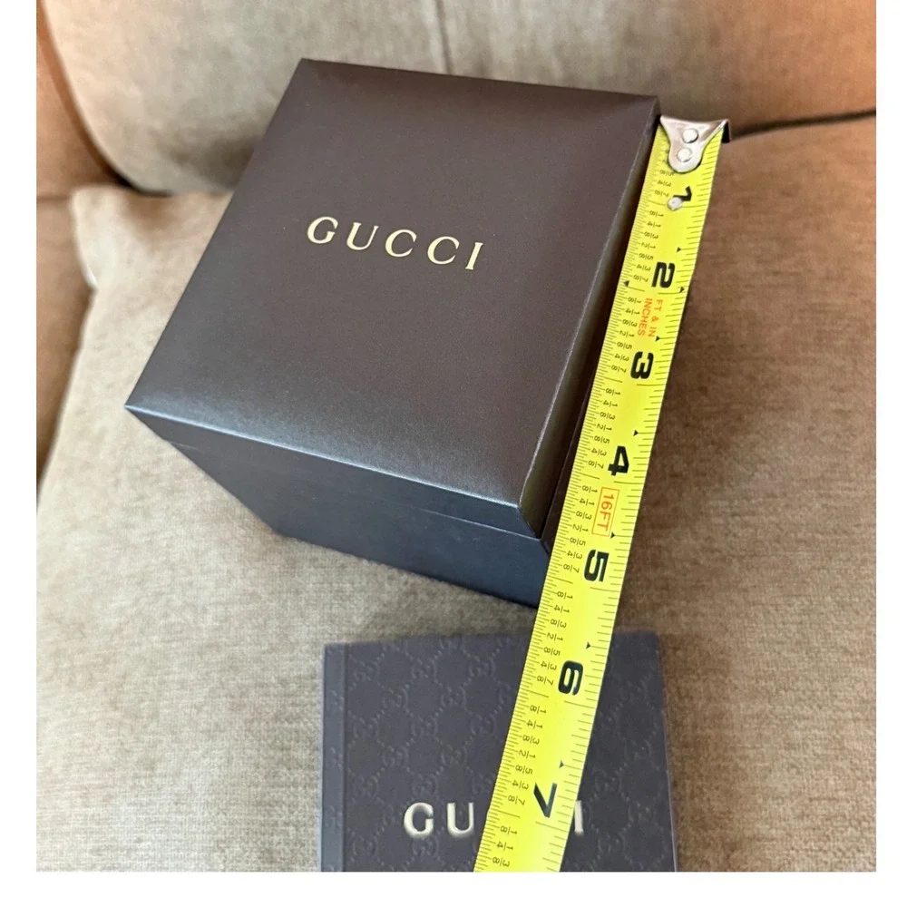 Gucci Brown Watch Presentation Box Empty with Pillow/Care Booklet Accessory Set
